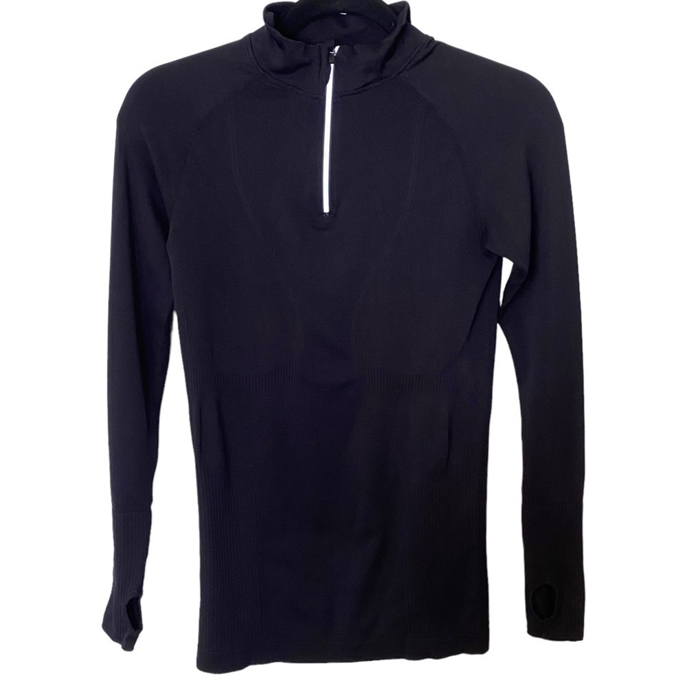 Zyia Active Fog Performance 1/4 Zip Long Sleeve Pullover Top in Black - Picture 3 of 8